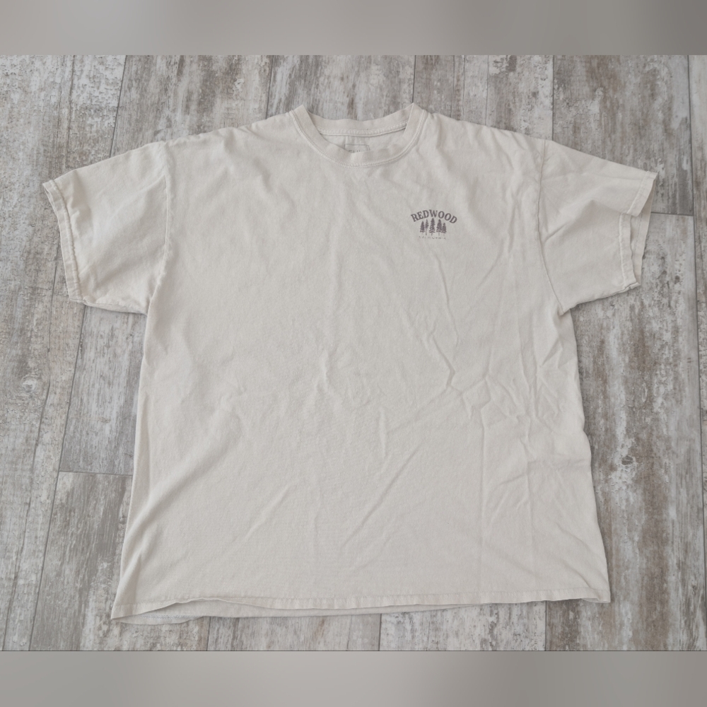 Full Tilt Cream T‑Shirt Classic with Redwood Logo Size Large